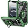 Mobigear Crystal Ring Coque iPhone 17e Coque arrière Rigide avec Anneau-Support - Vert