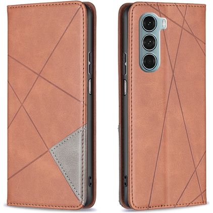 Mobigear Rhombus Slim Housse Motorola Moto G200 5G Etui - Marron