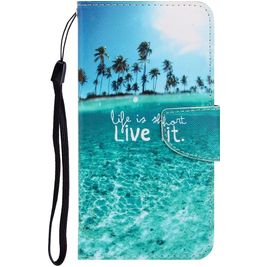 Mobigear Design Housse Huawei P40 Lite E Etui Porte-Monnaie - Life is short