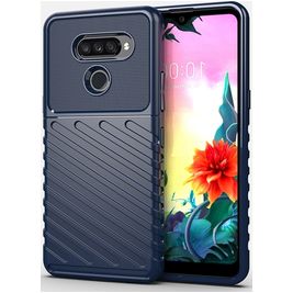 Mobigear Groove Coque LG K50s Coque arrière en TPU Souple - Bleu