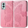 Mobigear Butterfly Housse OnePlus Nord 2 Etui Porte-Monnaie - Rose