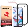 GrizzlyCoat Easy Fit iPhone 15 Pro Max Verre trempé Protection d'écran - Compatible coque + Cadre de pose - Noir