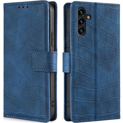 Mobigear Croco Housse Samsung Galaxy A04s Etui Porte-Monnaie - Bleu