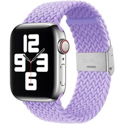 Mobigear Braided Bracelet Nylon Apple Watch Fermeture à pince - 49/46/45/44 mm - Violet