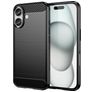 Mobigear Brushed Slim Coque iPhone 16 Plus Coque arrière en TPU Souple - Noir