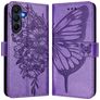 Mobigear Flowers Housse Samsung Galaxy A17 Etui Porte-Monnaie - Violet