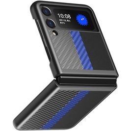 Mobigear Racing Coque Samsung Galaxy Z Flip 3 Coque arrière Rigide - Noir / Bleu