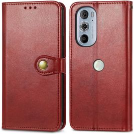 Mobigear Snap Button Housse Motorola Edge 30 Pro Etui Porte-Monnaie - Rouge
