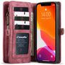 Caseme 008 Housse iPhone 12 Etui avec Coque Détachable Porte-Monnaie - Rouge