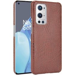 Mobigear Croco Coque OnePlus 9 Pro Coque arrière Rigide - Marron