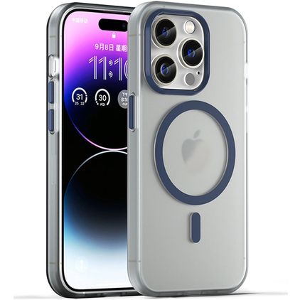 Mobigear Shockproof Coque iPhone 16 Pro Max MagSafe Coque arrière en TPU Souple - Dark Blue