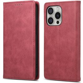 Mobigear Wallet Housse iPhone 16 Pro Etui Porte-Monnaie - Rouge