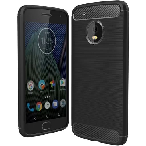 Mobigear Brushed Slim Coque Motorola Moto G5 Plus Coque arrière en TPU Souple - Noir