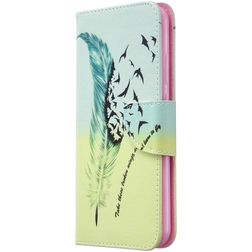 Mobigear Design Housse Huawei P40 Lite E Etui Porte-Monnaie - La plume