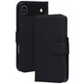 Mobiparts Wallet Housse iPhone Air MagSafe Etui en Cuir Véritable Porte-Monnaie - Noir