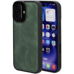 Mobiparts Classic iPhone 16 MagSafe TPU / Similicuir Coque arrière - Emerald Green