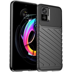 Mobigear Groove Coque Motorola Edge 30 Neo Coque arrière en TPU Souple - Noir