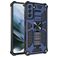 Mobigear Armor Stand Samsung Galaxy S21 FE Plastique rigide Coque arrière Antichoc avec béquille - Bleu