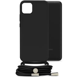 Mobilize Lanyard Gelly Samsung Galaxy A03 Coque avec cordon en TPU Souple - Noir