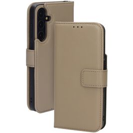 Mobiparts Housse Samsung Galaxy A35 Etui en Cuir Véritable Porte-Monnaie - Taupe