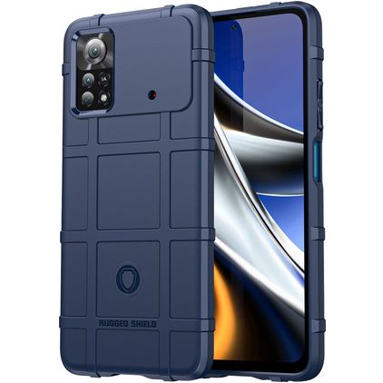 Mobigear Rugged Shield POCO X4 Pro 5G TPU souple Coque arrière Antichoc - Bleu