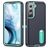 Mobigear Rugged Stand Samsung Galaxy S23 Plastique rigide Coque arrière Antichoc avec béquille - Bleu foncé