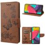 Mobigear Butterfly Housse Samsung Galaxy M53 Etui Porte-Monnaie - Marron