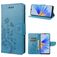 Mobigear Flowers Housse OPPO A17 Etui Porte-Monnaie - Bleu