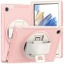 Mobigear SureGrip Coque Samsung Galaxy Tab A8 10.5 (2021) Coque arrière en Plastique rigide,Silicone + Support Amovible - Rose