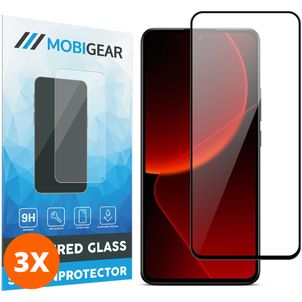 Mobigear Premium Xiaomi 13T Verre trempé Protection d'écran - Compatible Coque - Noir (Lot de 3)