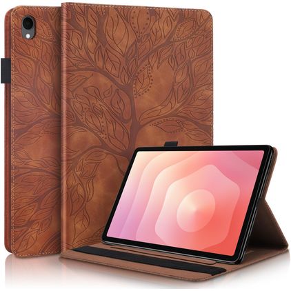 Mobigear Tree Coque Samsung Galaxy Tab S11 Etui + Porte-crayon - Marron