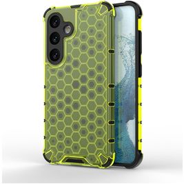 Mobigear Honeycomb Coque Samsung Galaxy S24 Coque arrière Rigide Anti-Chocs - Vert