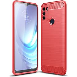 Mobigear Brushed Coque Motorola Moto G50 Coque arrière en TPU Souple - Rouge