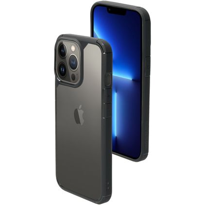 Mobiparts Rugged Clear Coque iPhone 13 Pro Coque arrière Rigide Anti-Chocs - Transparent / Noir