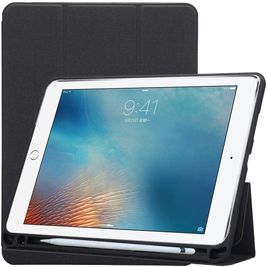 Mobigear Tri-Fold Gel Coque iPad Pro 10.5 Pouces (2017) Etui en TPU,Similicuir + Porte-crayon - Noir