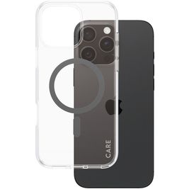 CARE by PanzerGlass Flagship Coque iPhone 16 Pro Max MagSafe Coque arrière Rigide - Transparent / Noir