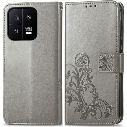 Mobigear Clover Xiaomi 13 Étui Portefeuille - Gris