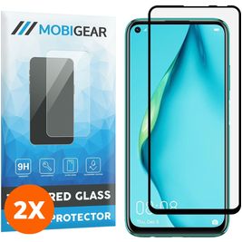 Mobigear Premium Huawei P40 Lite Verre trempé Protection d'écran - Compatible Coque - Noir (Lot de 2)