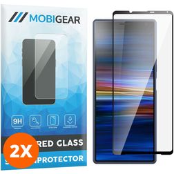 Mobigear Premium Sony Xperia 10 IV Verre trempé Protection d'écran - Compatible Coque - Noir (Lot de 2)