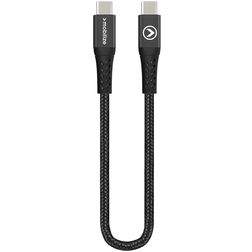 Mobilize Strong Nylon - Câble USB-C vers USB-C 0.2 mètre - Noir