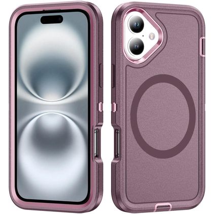 Mobigear Rugged Mag Coque iPhone 16 MagSafe Coque arrière Rigide Anti-Chocs - Violet