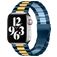 Mobigear Antwerp Bracelet Acier pour Apple Watch Fermeture boucle déployante - 42/41/40/38 mm - Bleu / Or