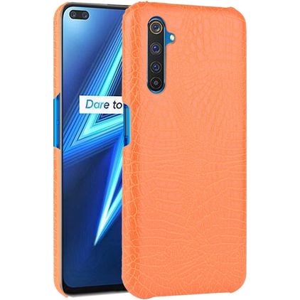 Mobigear Croco Coque Realme X50 Pro Coque arrière Rigide - Orange