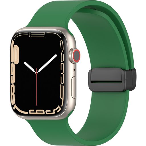 Mobigear Sport Mag Bracelet Silicone Apple Watch Fermeture magnétique - 42/41/40/38 mm - Vert