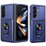 Mobigear Armor Ring Cam Slide Coque Samsung Galaxy Z Fold 8 Ultra Coque arrière Rigide Anti-Chocs avec Anneau-Support et Protecteur Lentilles - Bleu