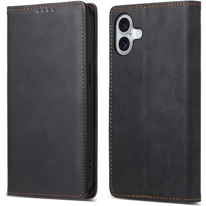 Mobigear Wallet Housse iPhone 16 Plus Etui Porte-Monnaie - Noir