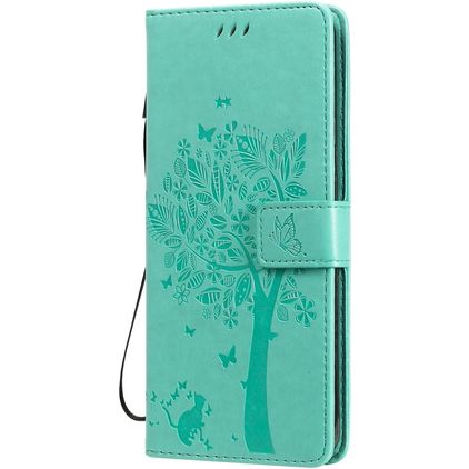 Mobigear Tree Housse LG V60 ThinQ Etui Porte-Monnaie - Turquoise