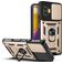 Mobigear Armor Ring Cam Slide POCO F4 GT Plastique rigide Coque arrière Antichoc avec bague de maintien et cache caméra coulissant - Or
