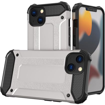 Mobigear Outdoor Coque iPhone 16 Pro Coque arrière Rigide Anti-Chocs - Argent