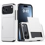 Mobigear Card Coque iPhone 18 Pro Max Coque arrière Rigide Anti-Chocs avec Porte-Cartes - Blanc